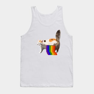 Rainbow Flag Gay Pride Cat LGBT Queer Community Support Tank Top